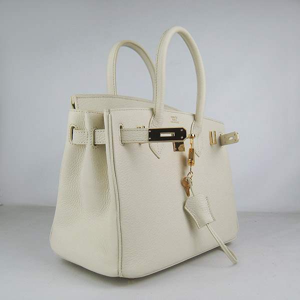 Replica Hermes Birkin 30CM Togo Leather Bag Cream 6088 On Sale - Click Image to Close